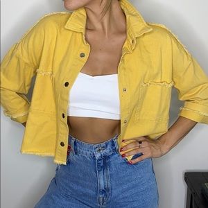 Yellow crop jacket